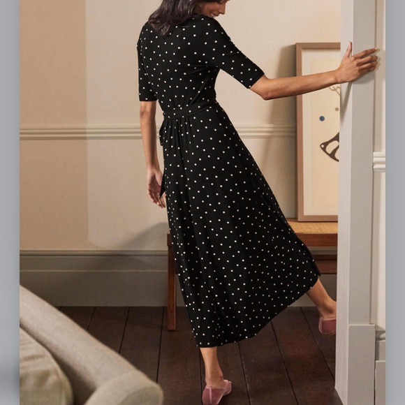 Boden Dresses & Skirts - BODEN Lavinia Jersey Polka Dot Wrap Maxi Dress
